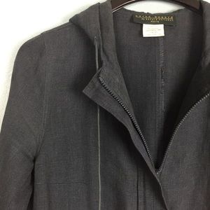 Harve Benard Gray Linen Hooded Jacket